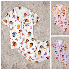 Zyrall Dora Milk Silk Print Short-Sleeved Shorts Women's Pajamas