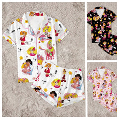 Zyrall Cartoon Sweetheart Milk Silk Print Women's Pajamas