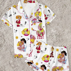 Zyrall Cartoon Sweetheart Milk Silk Print Women's Pajamas