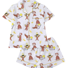 Zyrall Printed collared short-sleeved shorts women's pajamas