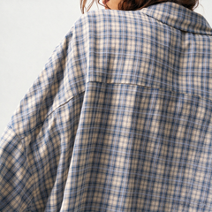 Zyrall Women's Plaid Long-Sleeve Loose Casual Shirt with Pockets
