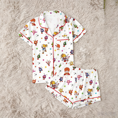 Zyrall Pink Little Girl Short-Sleeved Shorts Women's Pajamas