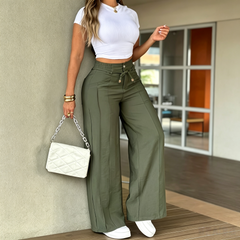 Zyrall High-waisted, drawstring, hip-covering casual women's trousers