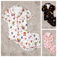 Zyrall Pink Little Girl Short-Sleeved Shorts Women's Pajamas