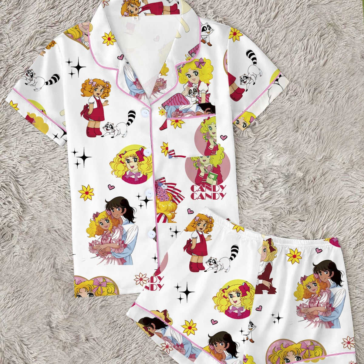 Zyrall Cartoon Sweetheart Milk Silk Print Women's Pajamas