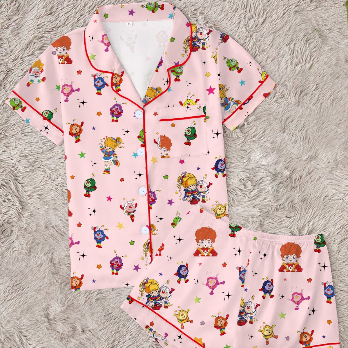 Zyrall Pink Little Girl Short-Sleeved Shorts Women's Pajamas