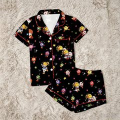 Zyrall Pink Little Girl Short-Sleeved Shorts Women's Pajamas