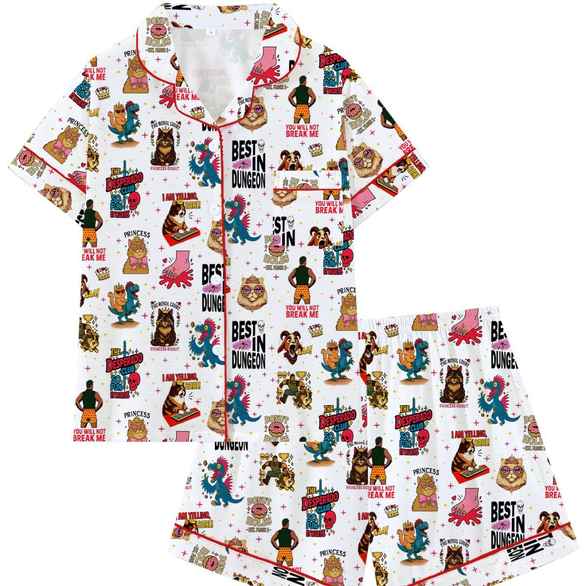 Zyrall Four Seasons Cartoon Print Milk Silk Women's Pajamas
