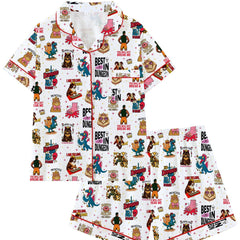 Zyrall Four Seasons Cartoon Print Milk Silk Women's Pajamas