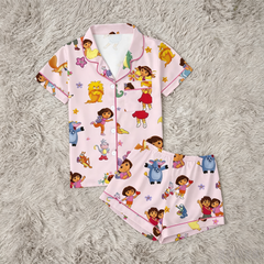 Zyrall Dora Milk Silk Print Short-Sleeved Shorts Women's Pajamas