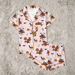 Zyrall Halloween Cartoon Milk Silk Print Women's Pajamas