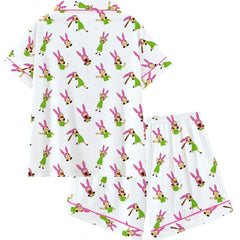 Zyrall Printed Milk Silk Collar Short-Sleeve Women's Pajamas